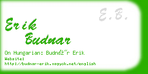 erik budnar business card